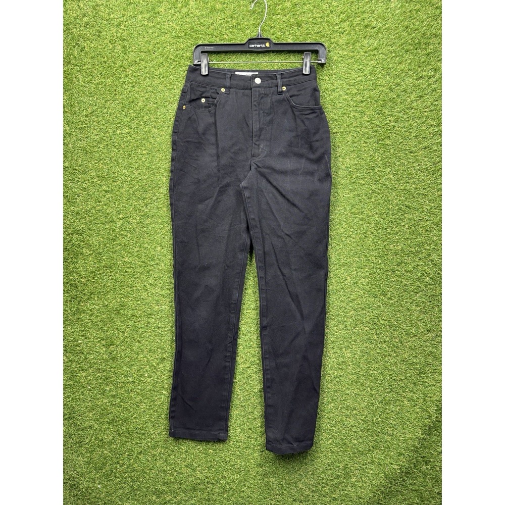 St John Jeans Womens 4 Black Denim Tapered Leg High Rise 5-Pocket Canvas